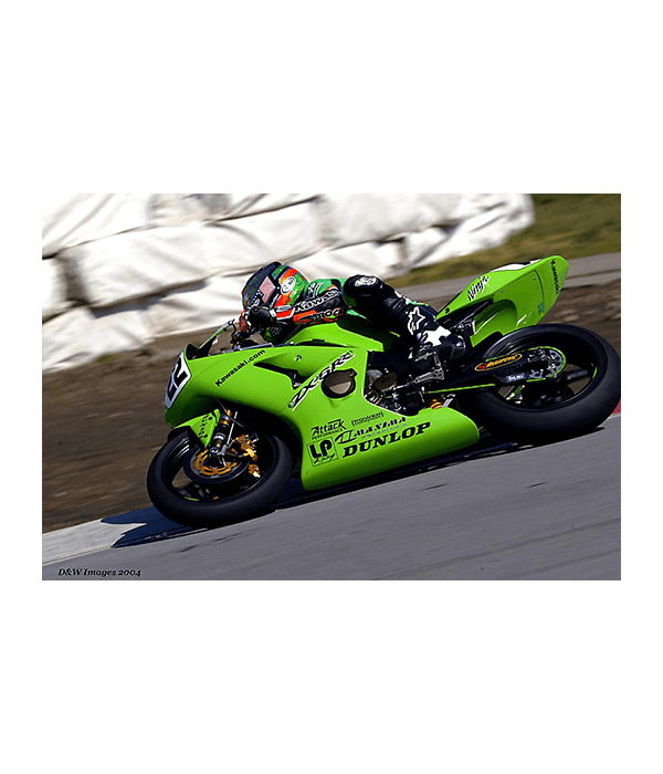 Tommy Hayden racing at the AMA 600 Supersport Championship on the Ninja ZX600. 
