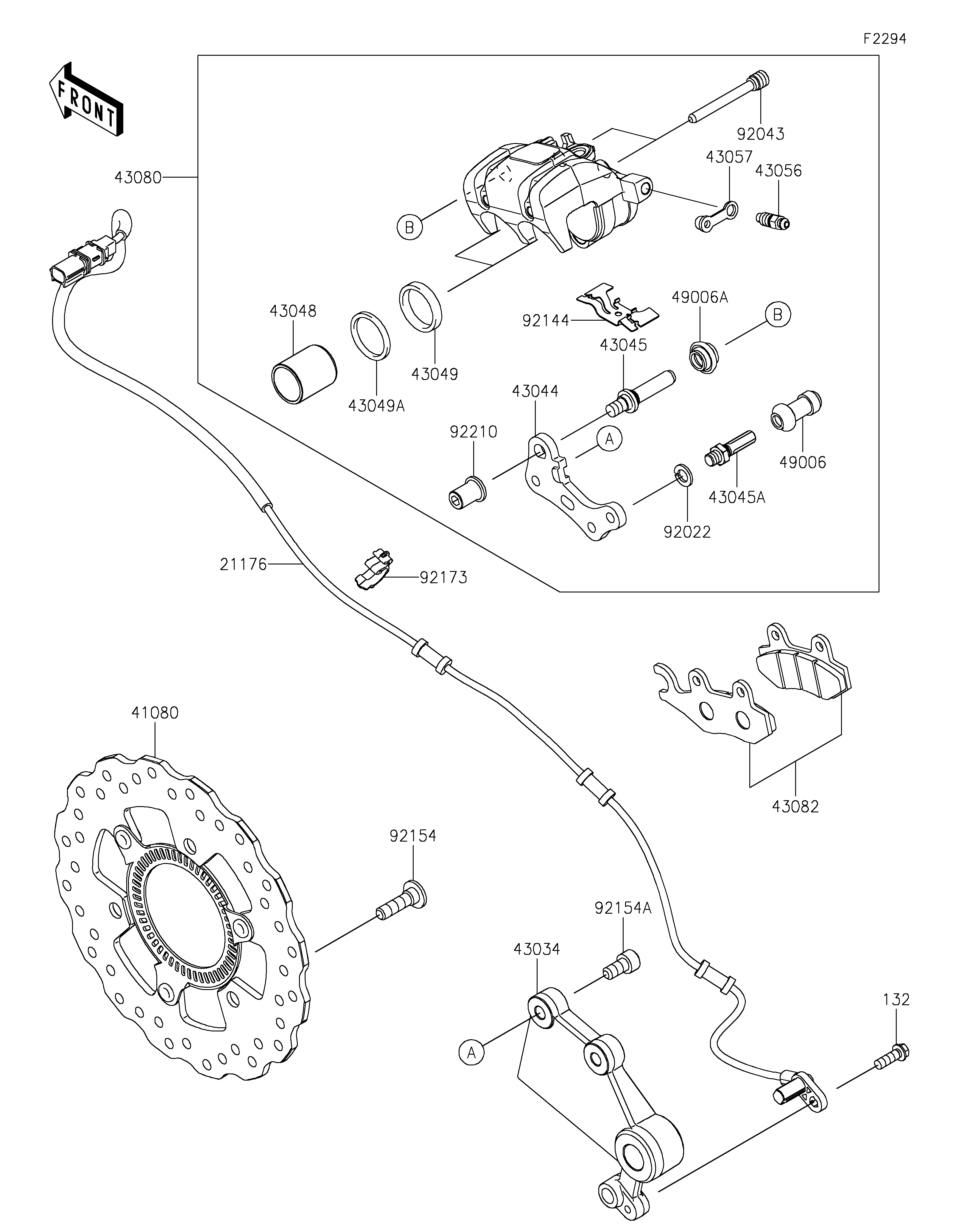New rear brake caliper hanger and speed sensor mount 2023+