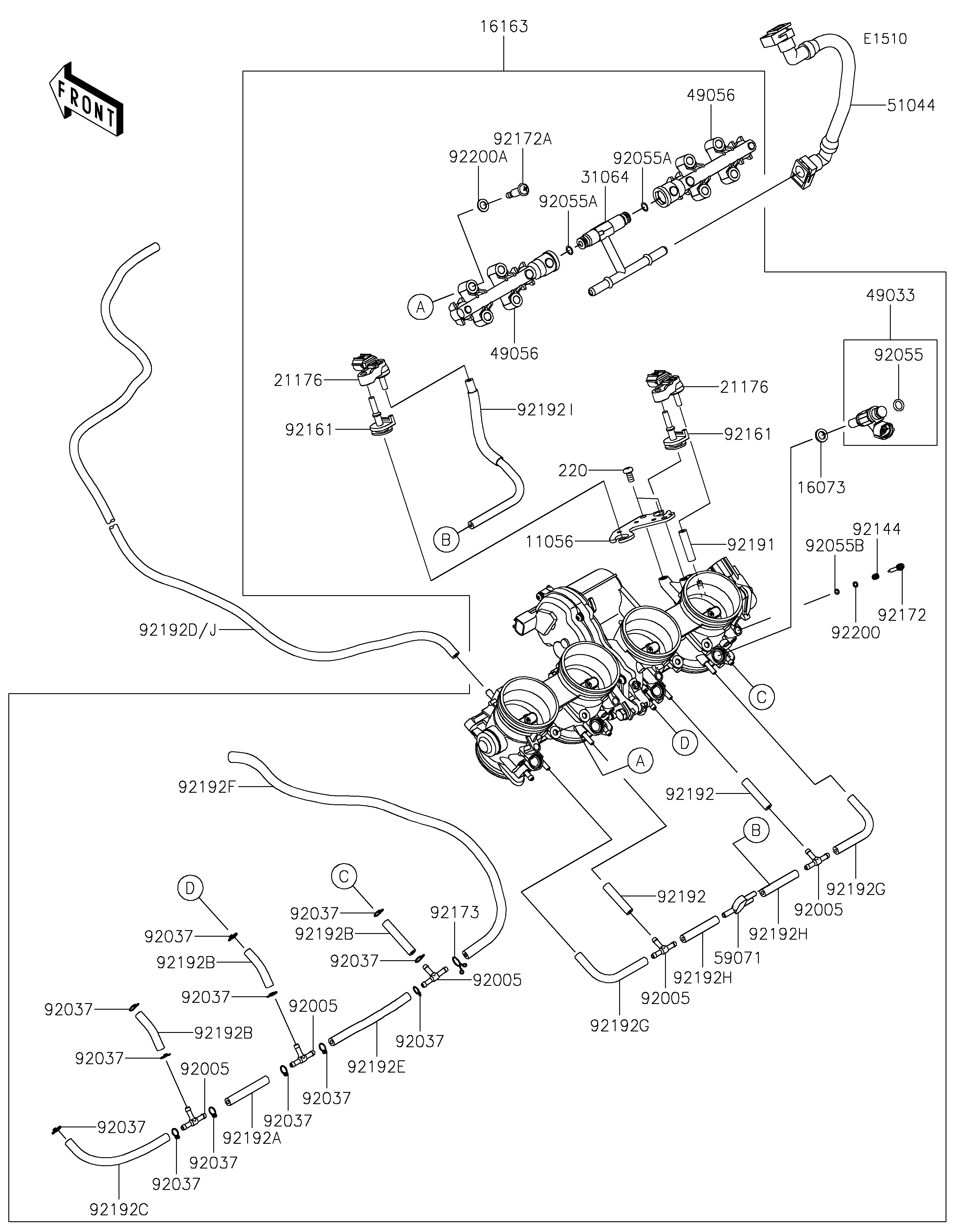 うに ZX-10R スロットルASSY（11～14年 ZX-10R スロットルボディ