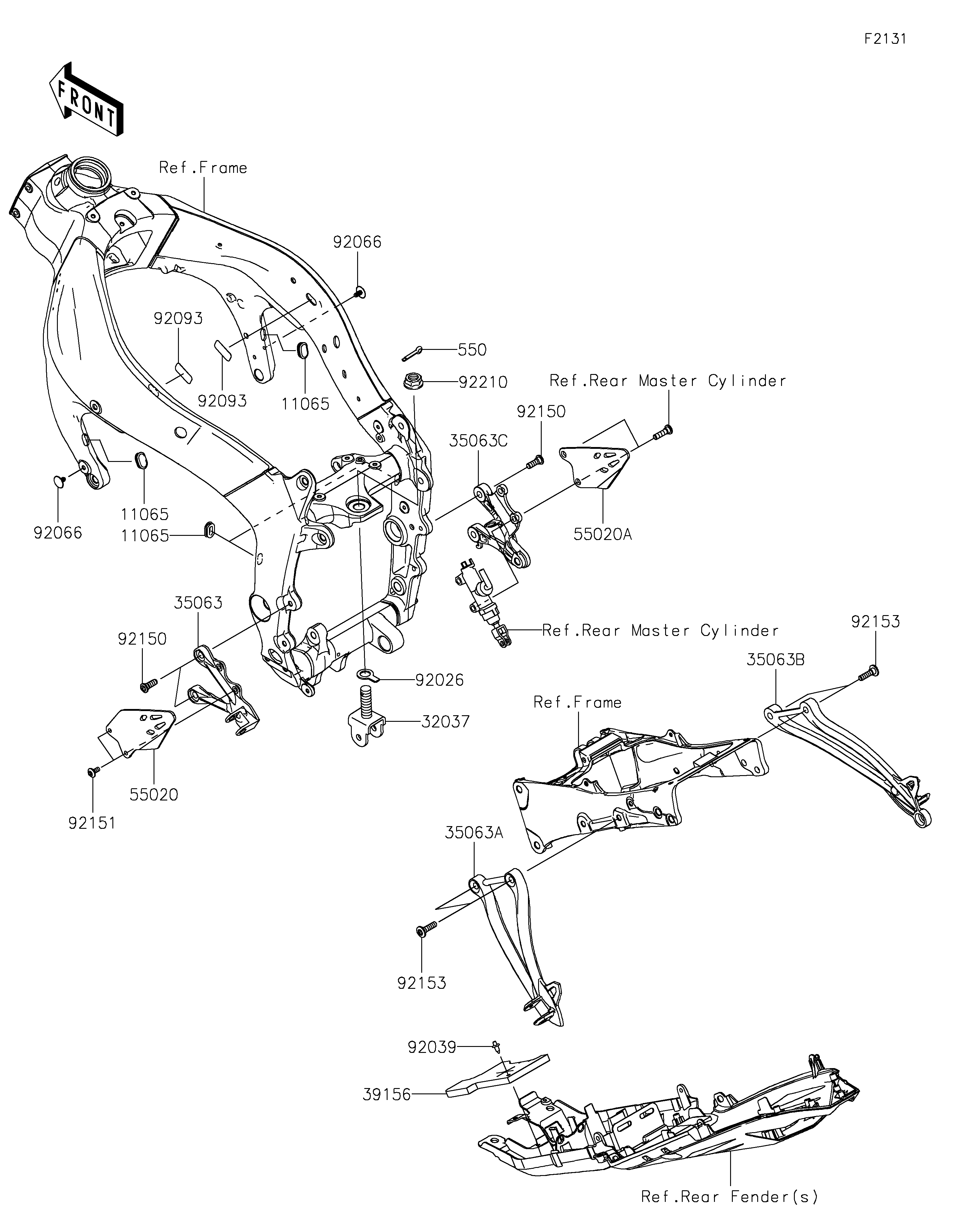 1997 97 Kawasaki Rear Shock Assembly # 45014-1630 Ninja ZX