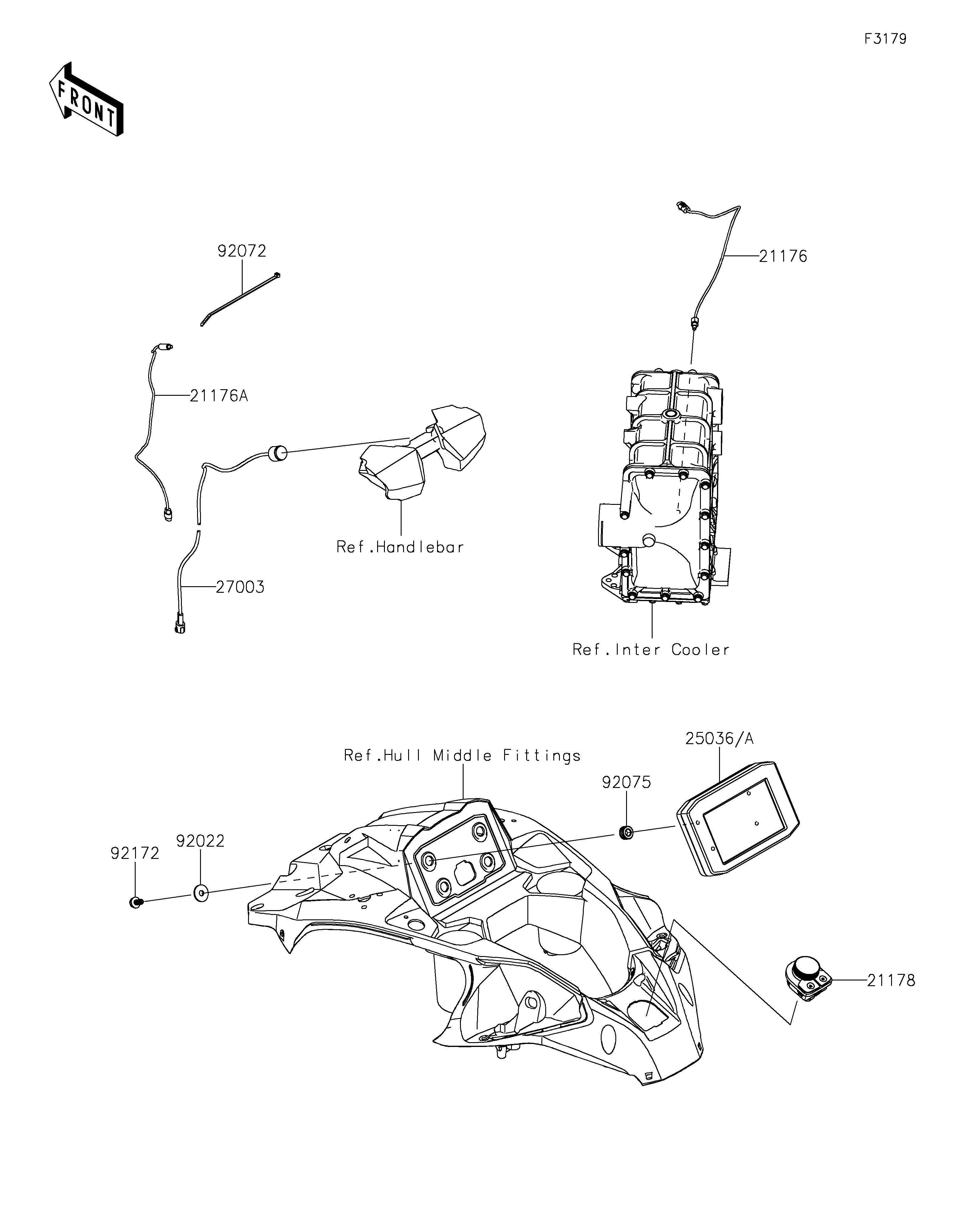 モノクローム KAWASAKI NINJA ZX-10R MAP Luftdrucksensor 21176-0058 2008