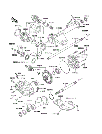 CHASSIS EQUIPMENT ELECTRIQUE pour Kawasaki KLF300 2003 # KAWASAKI -  Catalogue de Pièces Détachées d'Origine