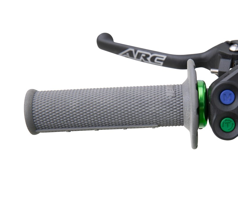 ODI V2 Lock-On Mx Half-Waffle Grip Graphite/Green detail photo 2
