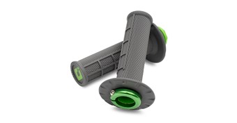 photo of a ODI V2 Lock-On Mx Half-Waffle Grip Graphite/Green