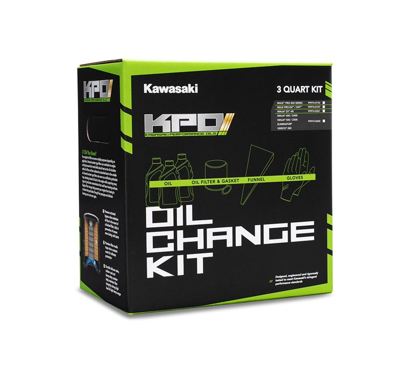 KPO Oil Change Kit Full Synthetic - NINJA® 500 2024+ / Z500 2024+ / VERSYS® 300 2018+ / ELIMINATOR® 2024+ detail photo 1