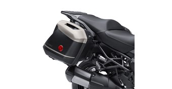 KQR™ 28 Liter Hard Saddlebag Set, Trim Set, Metallic Raw Titanium/725