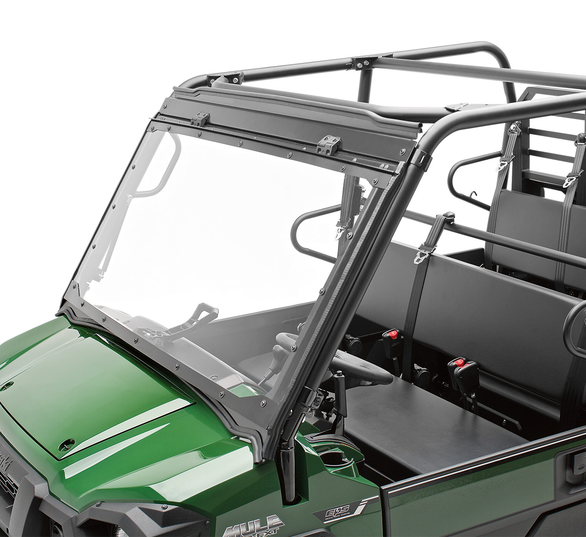 A&S AUDIO AND SHIELD DESIGNS KAWASAKI MULE 3000,3010 TRANS 4X4 FULL AND FLIP UP 1/4 POLYCARBONATE WINDSHIELD 