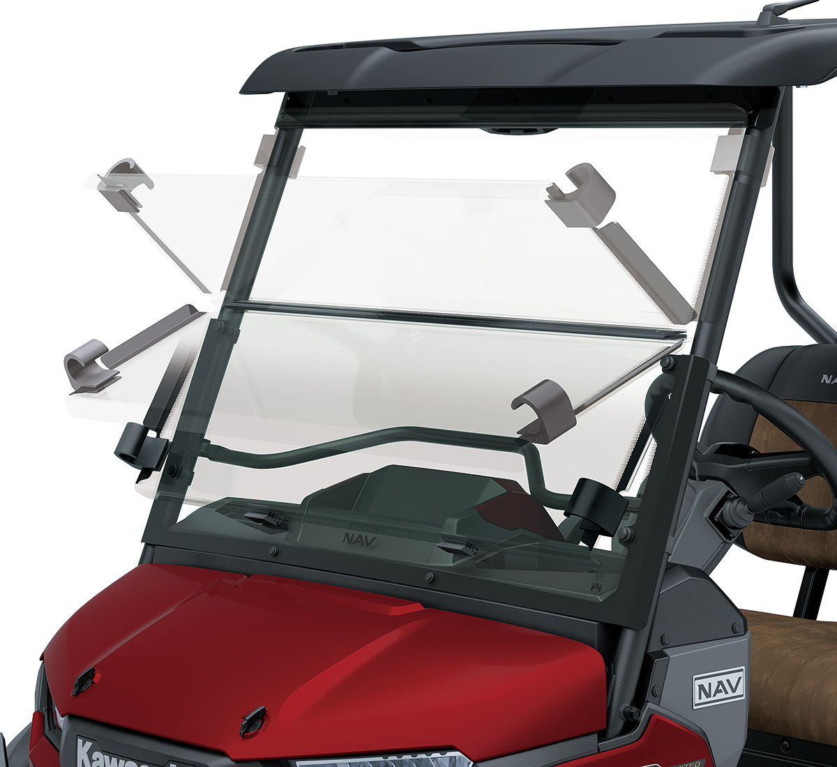 NAV® 4e Flip-Down Windshield, Polycarbonate | Kawasaki