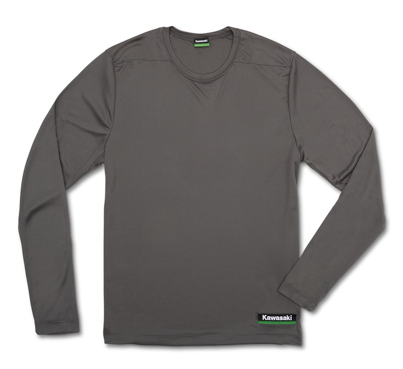 Kawasaki 3 Green Lines Cool Dry Long Sleeve Shirt detail photo 4