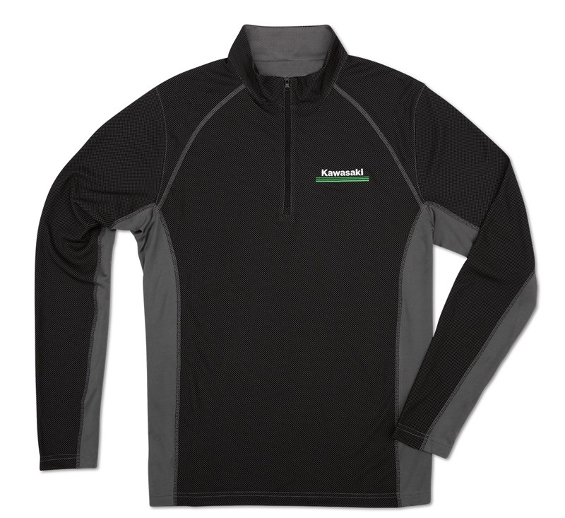 Kawasaki 3 Green Lines Half Zip Pullover detail photo 1
