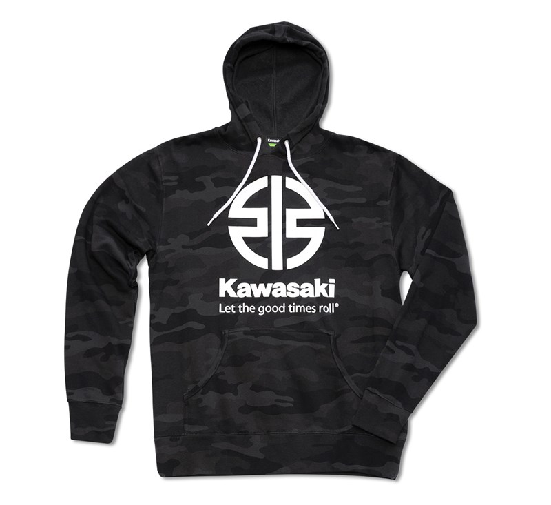 Kawasaki River Mark Logo Camo Pullover Hooded Sweatshirt detail photo 1