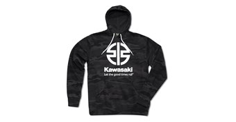 Kawasaki River Mark Logo Camo Pullover Hooded Sweatshirt