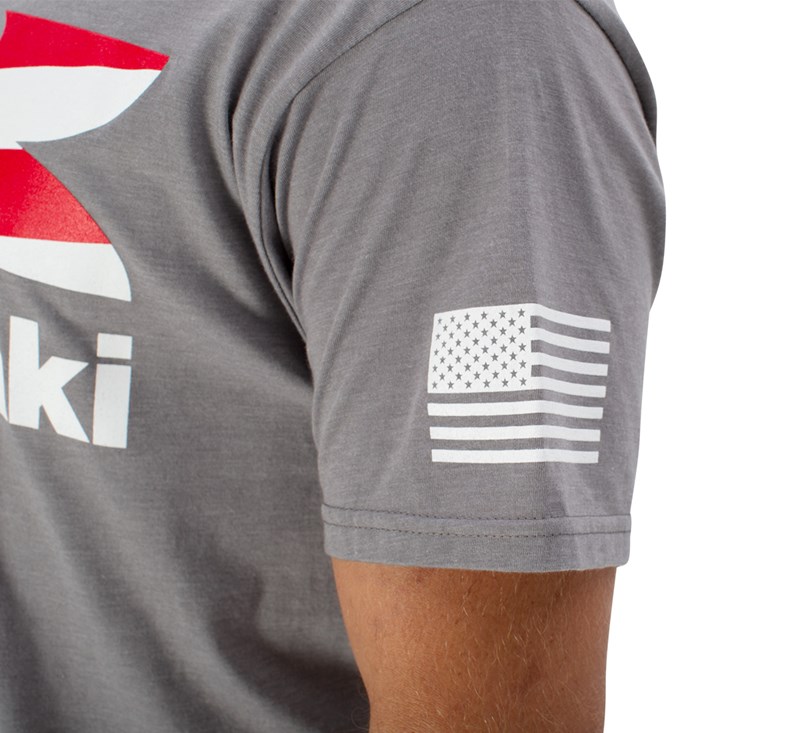 Heritage Kawasaki Flying K Star and Stripes T-Shirt detail photo 4