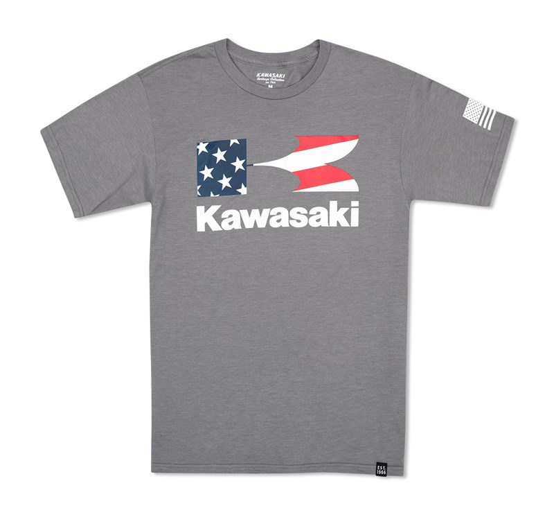 Heritage Kawasaki Flying K Star and Stripes T-Shirt detail photo 1