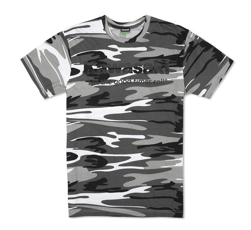 Kawasaki Let the Good Times Roll® Winter Camo T-shirt detail photo 1