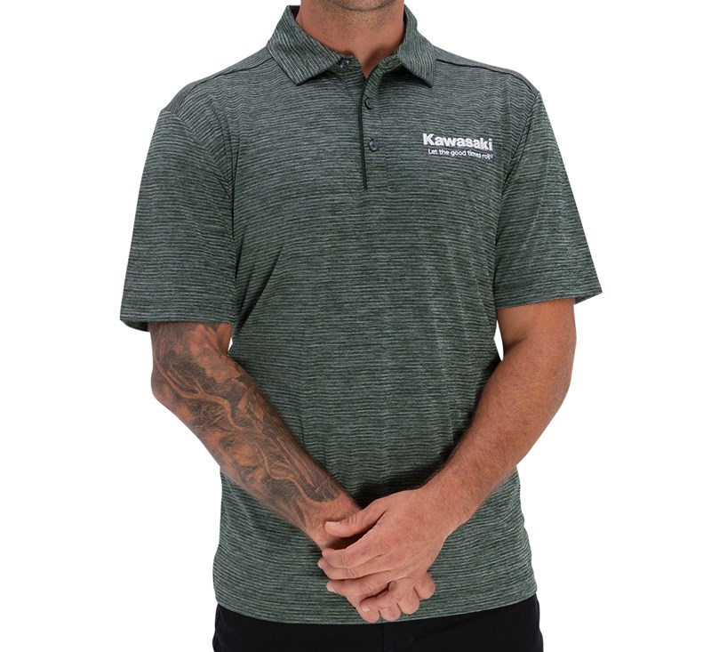 Kawasaki Let the Good Times Roll® Polo, Heather Green detail photo 3
