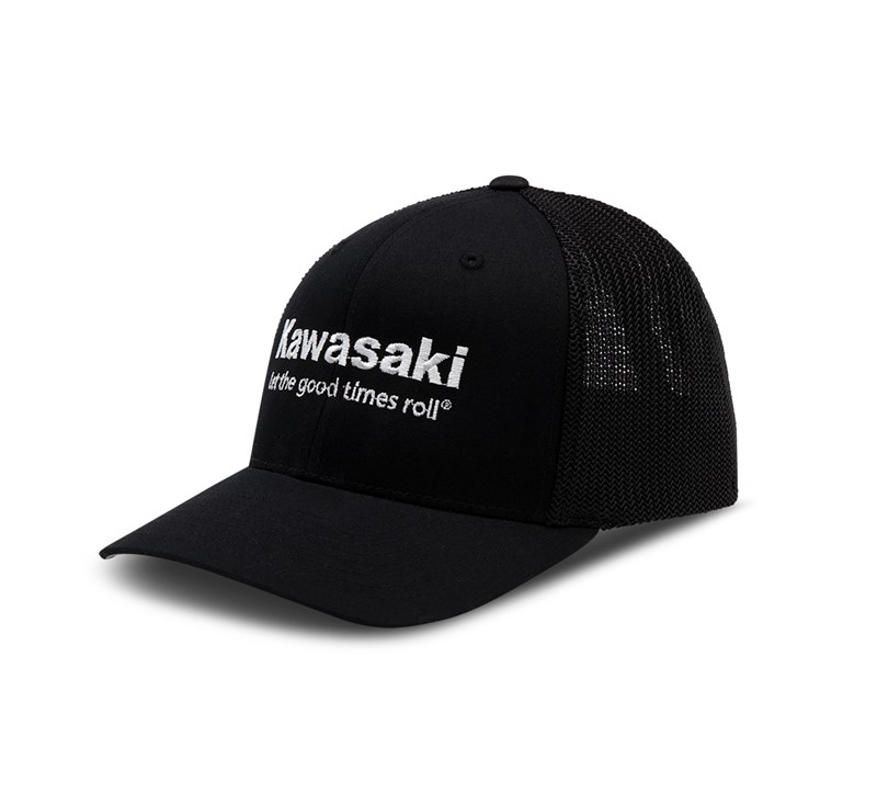 Kawasaki Let The Good Times Roll® Flexfit® 6-Panel Trucker Cap detail photo 1