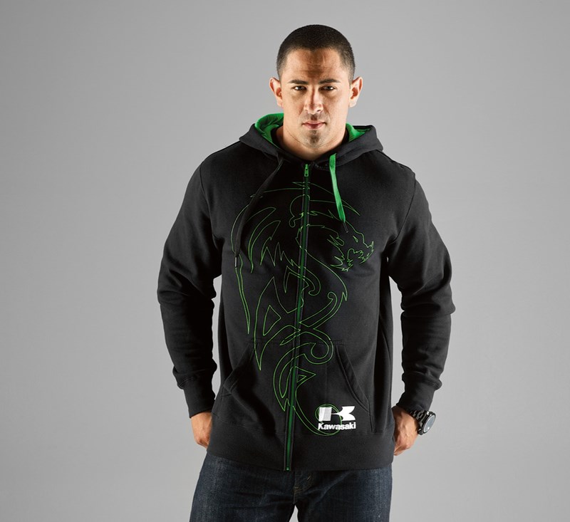 Dragon Zip-Front Hooded Sweatshirt detail photo 1