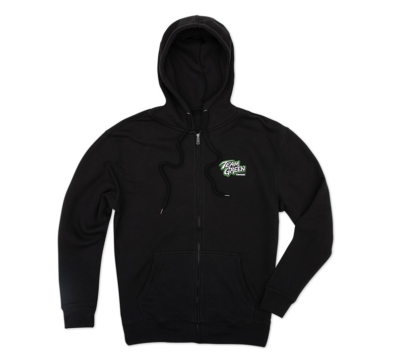Team Green™ Zip Up Hooded Sweatshirt - Black detail photo 1