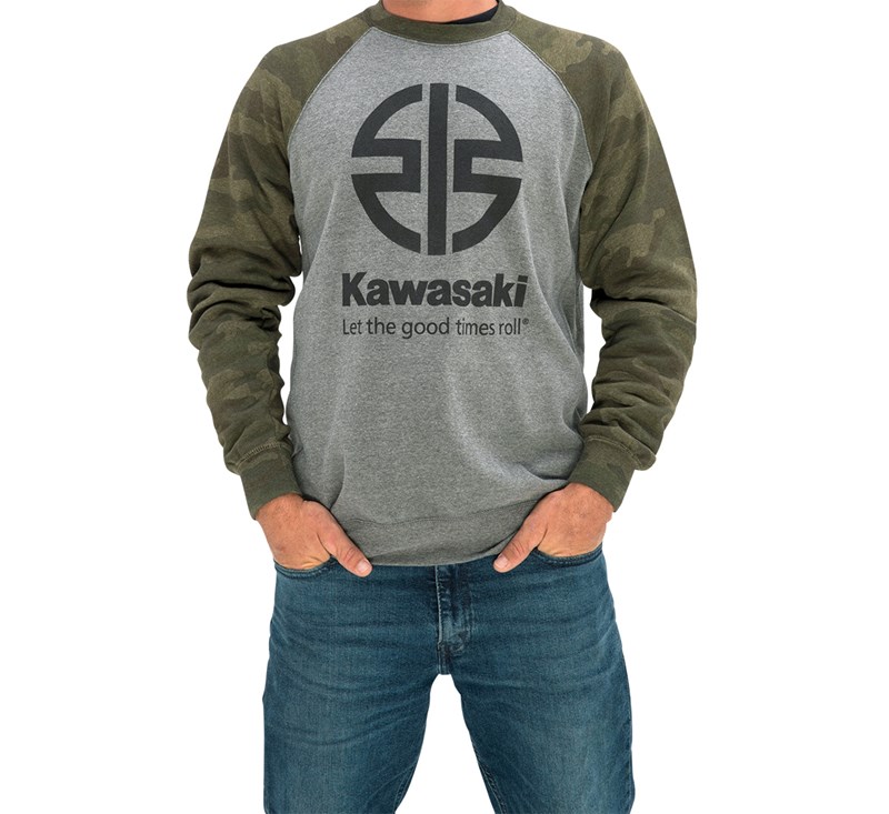 Kawasaki River Mark Logo Camo Crewneck Sweatshirt detail photo 2