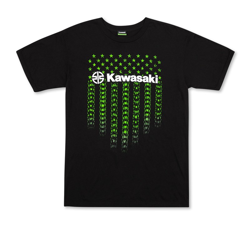Kawasaki River Mark Logo Flag Tire T-Shirt detail photo 1