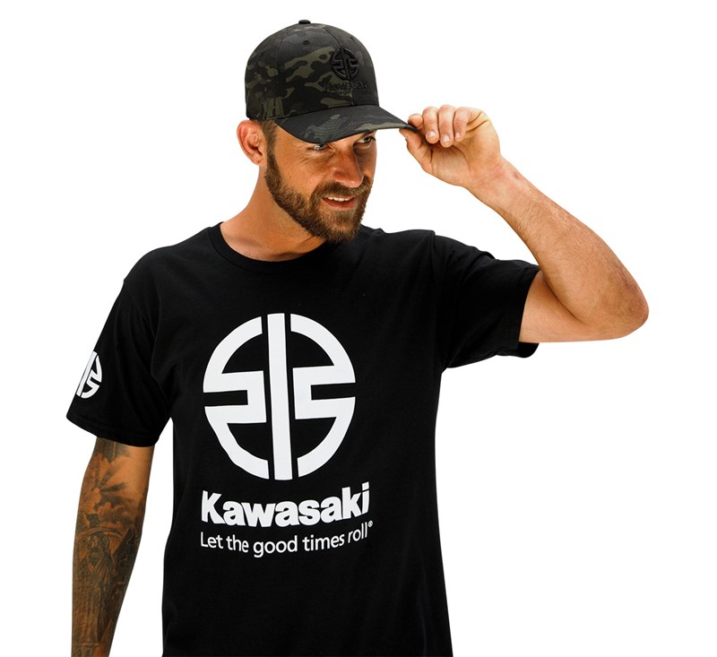 Kawasaki River Mark Logo Multicamo Hat detail photo 3