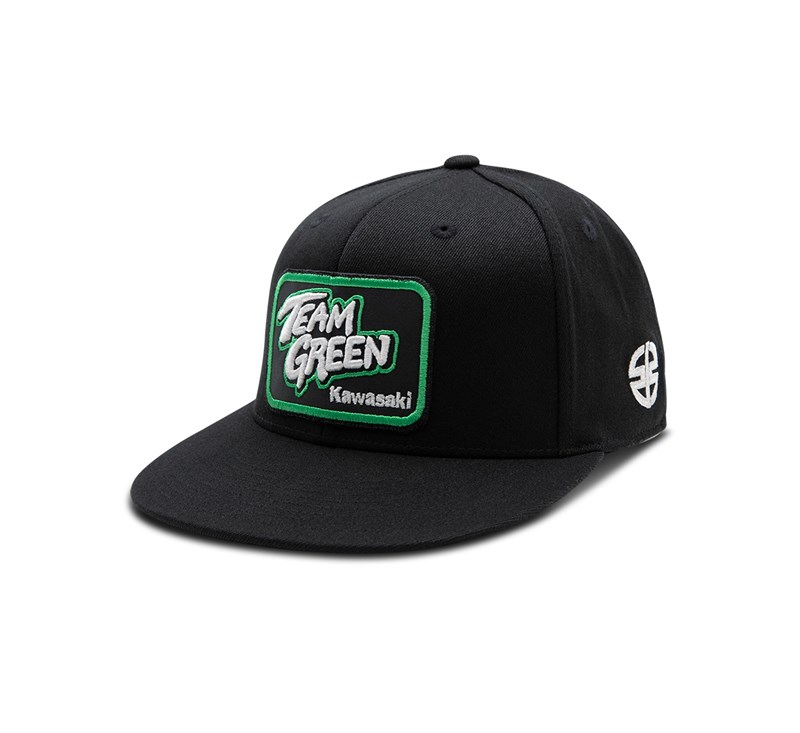Kawasaki Team Green™ Flat Bill  Patch Flex Fit Hat detail photo 1