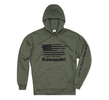 Kawasaki Flag Pullover Hoodie Sweatshirt model