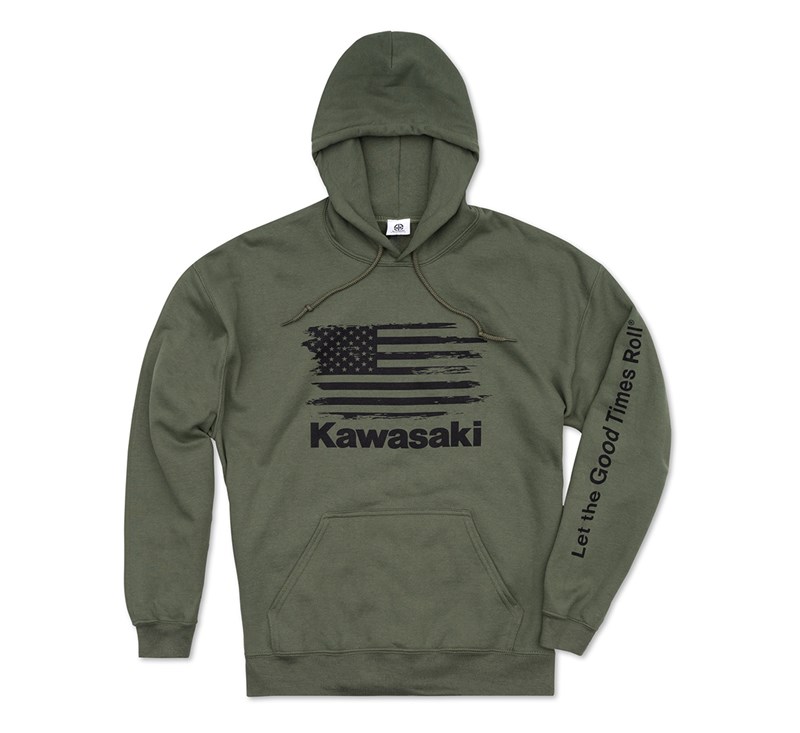 Kawasaki Flag Pullover Hoodie Sweatshirt detail photo 1