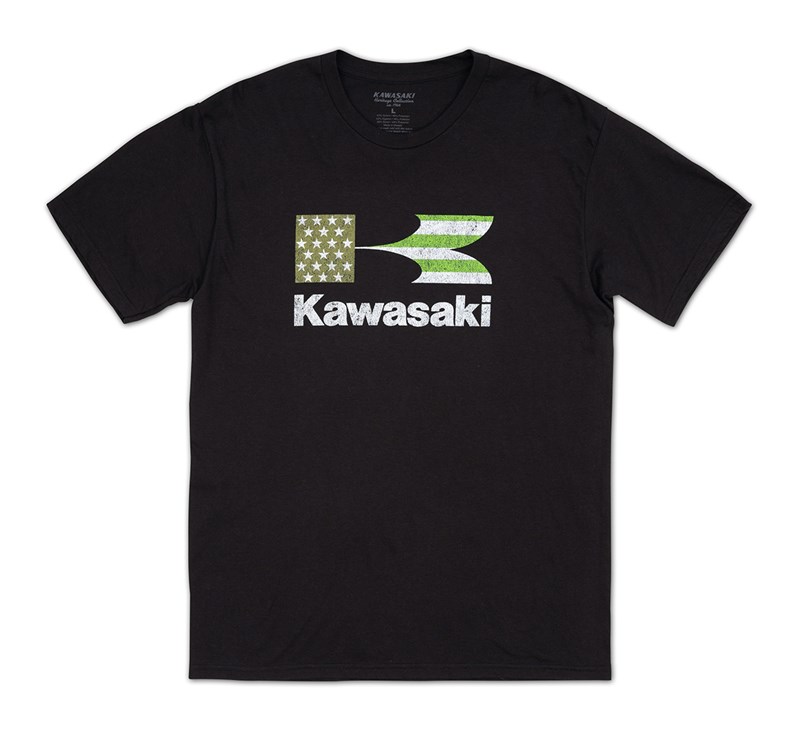 Kawasaki Heritage Stacked Flag T-Shirt detail photo 1