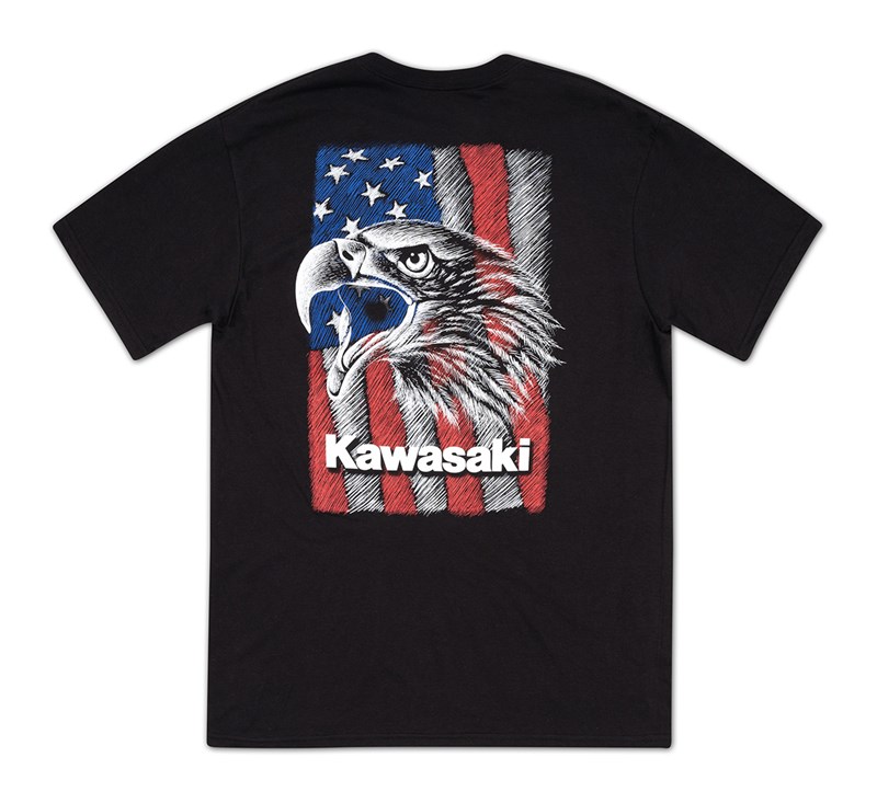 Kawasaki American Eagle Flag T-Shirt detail photo 1