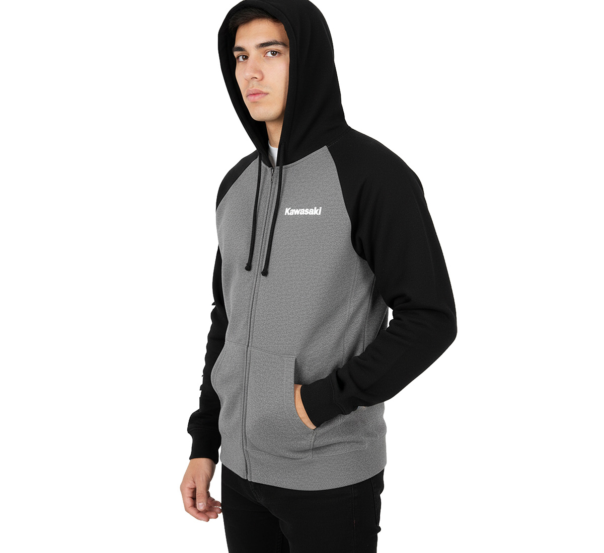 Two Tone Raglan Zip-Up Sweatshirt