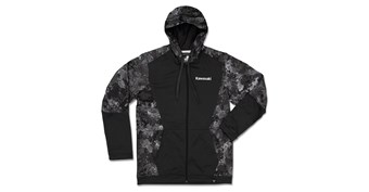 photo of a Kawasaki Midnight Camo Zip Up Hooded Sweatshirt