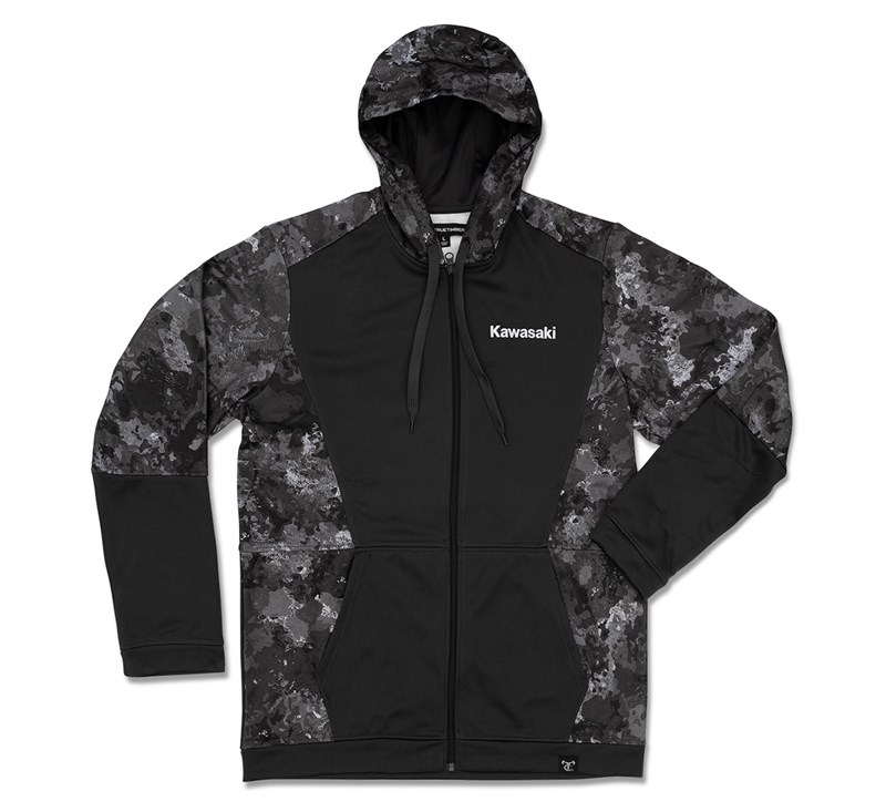 Kawasaki Midnight Camo Zip Up Hooded Sweatshirt detail photo 1