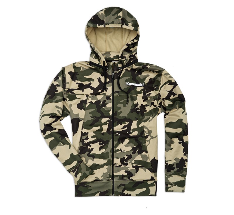 Army Camo Zip-Front Hooded Sweatshirt detail photo 1