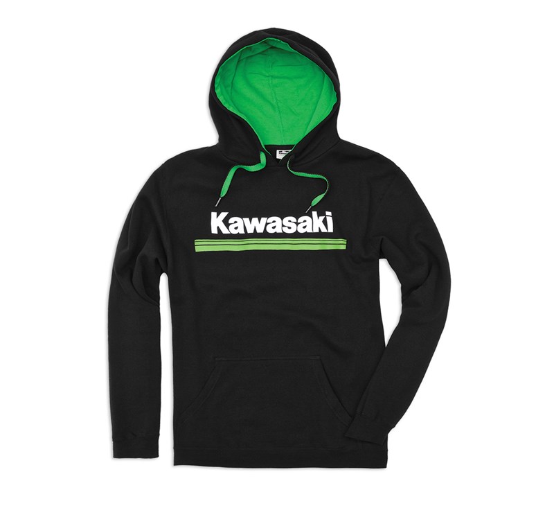 Kawasaki 3 Green Lines Hooded Sweatshirt detail photo 1