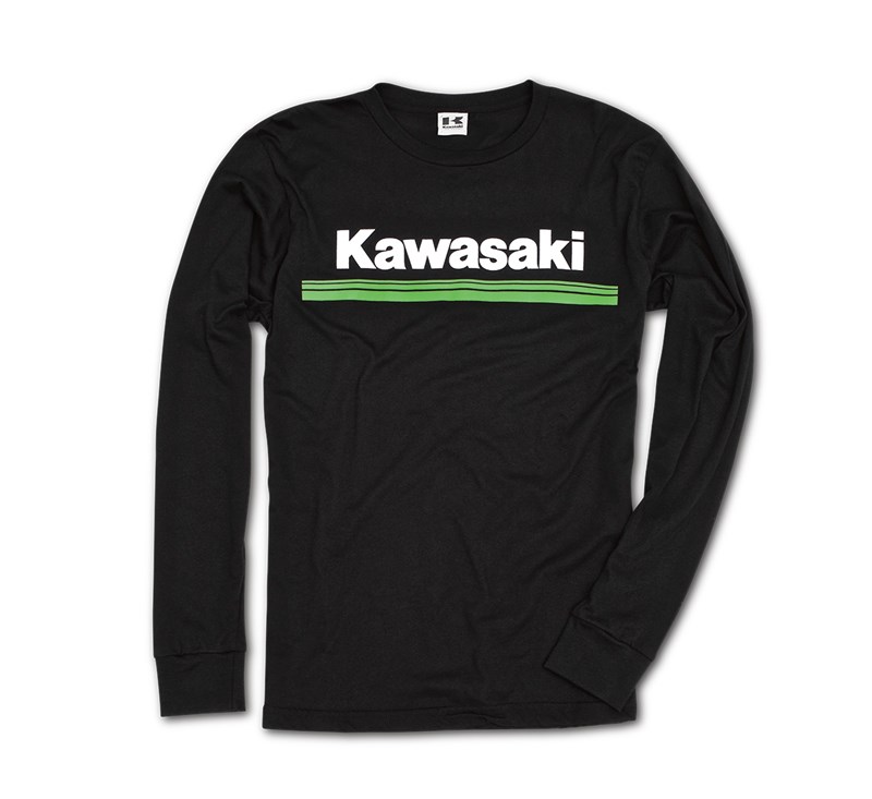 Kawasaki 3 Green Lines Long Sleeve T-Shirt detail photo 1