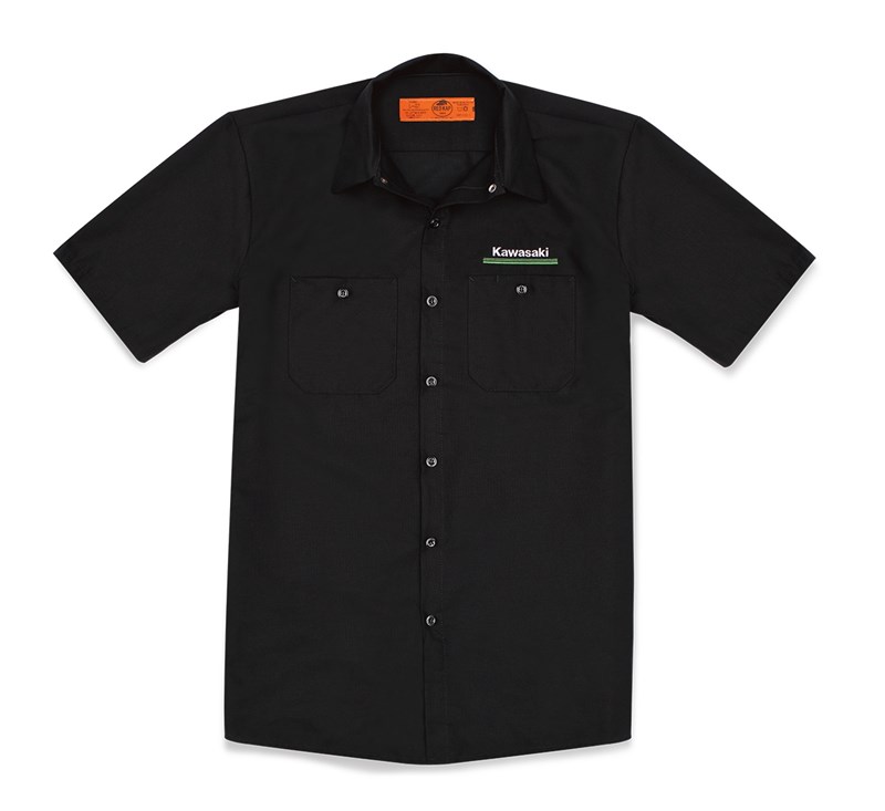 Kawasaki 3 Green Lines Workshirt detail photo 1