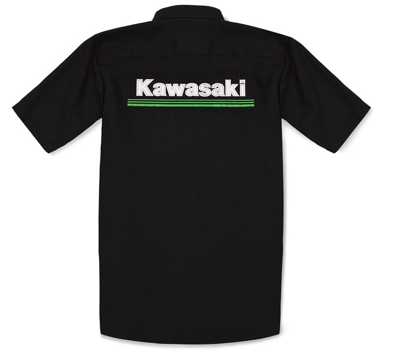 Kawasaki 3 Green Lines Workshirt detail photo 2