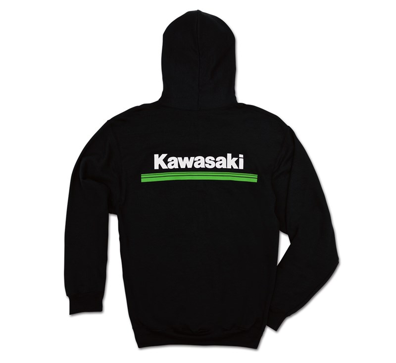 Kawasaki 3 Green Lines Zip-Front Hooded Sweatshirt detail photo 2
