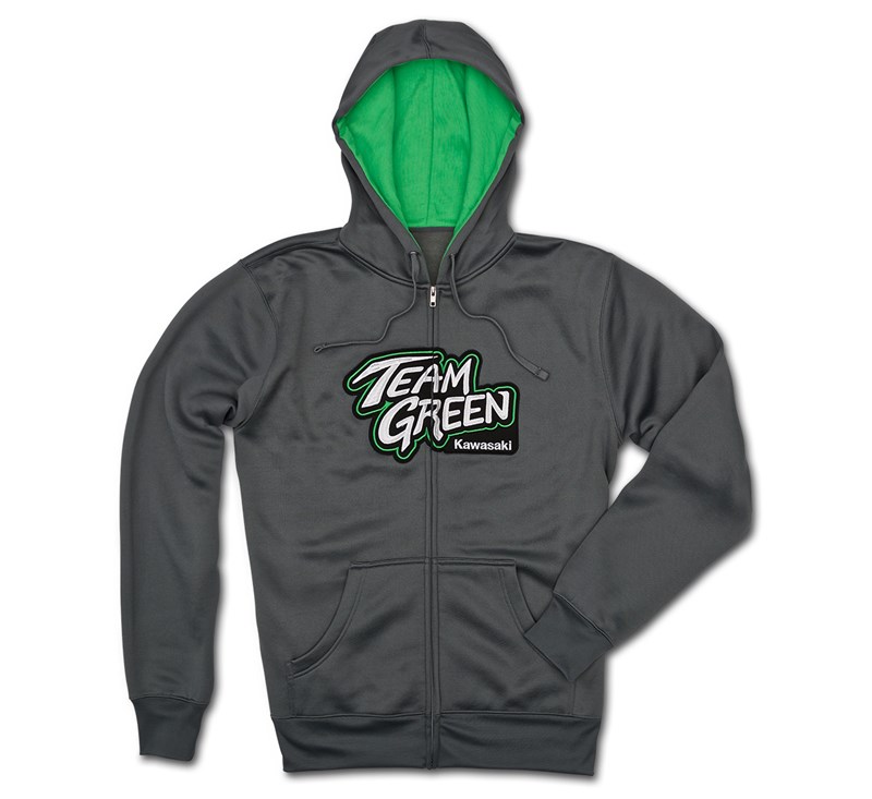Team Green Zip-Front Hooded Sweatshirt detail photo 1