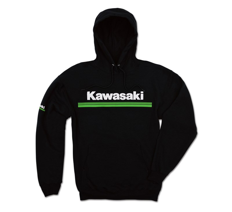 Kawasaki 3 Green Lines Hooded Sweatshirt detail photo 1