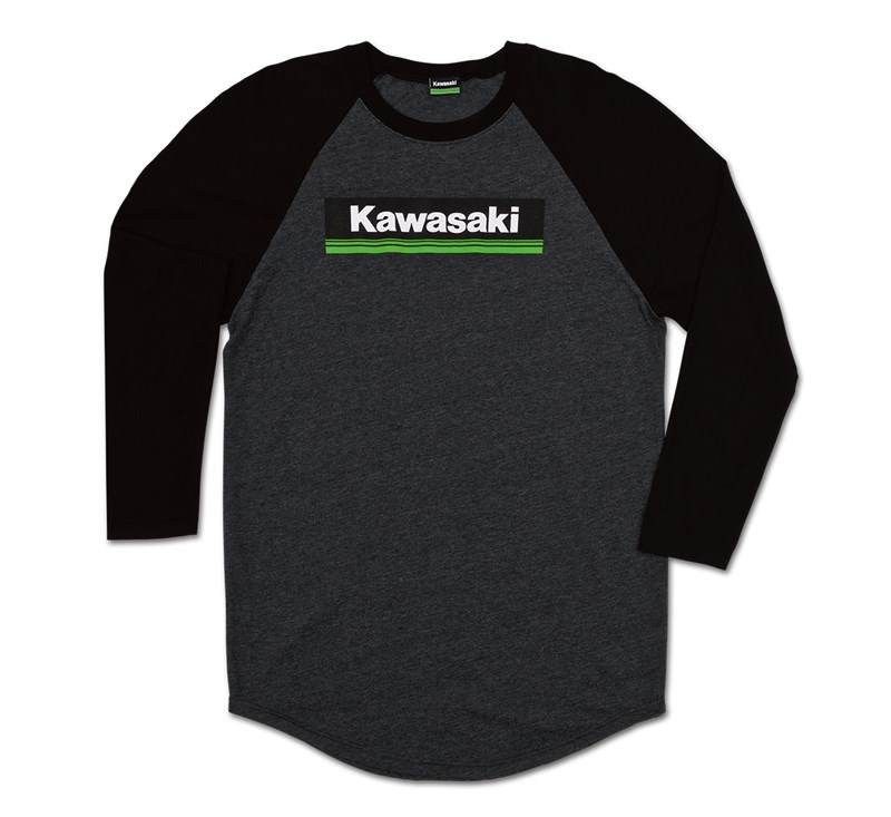 Kawasaki 3 Green Lines Raglan T-Shirt detail photo 1