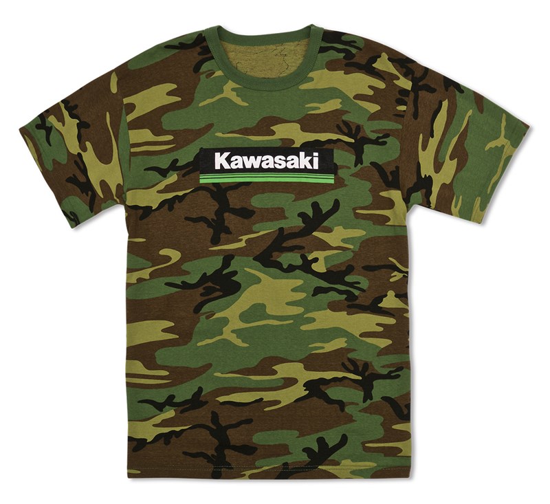 Kawasaki 3 Green Lines Camo T-Shirt detail photo 1