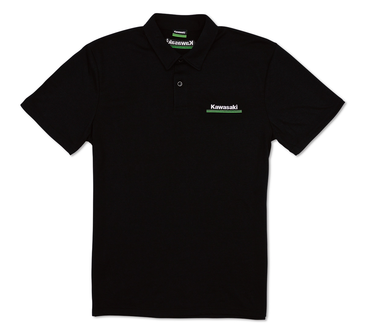Kawasaki 3 Green Lines Technical Polo