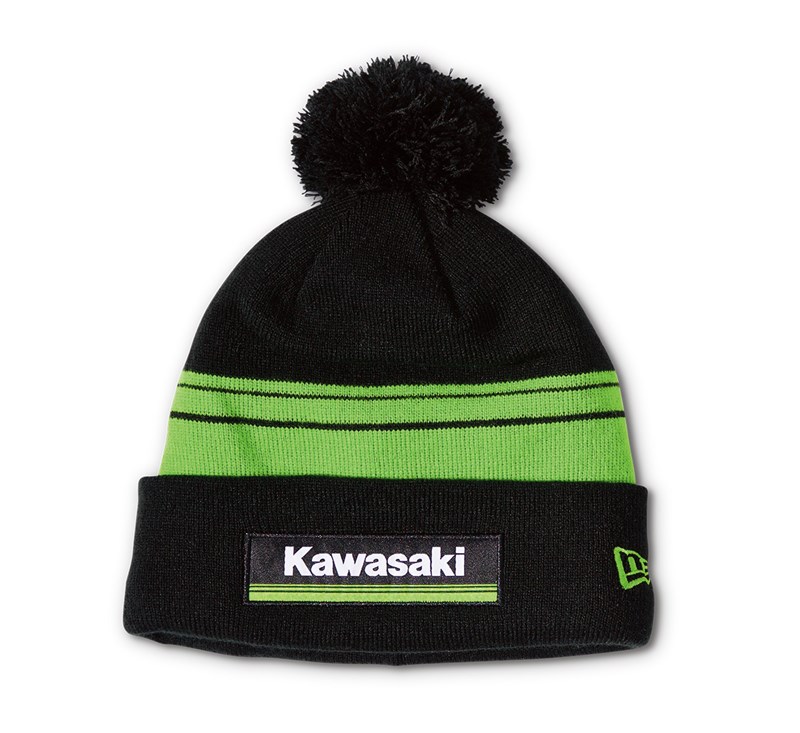 New Era© Kawasaki 3 Green Lines Striped Pom Beanie detail photo 1