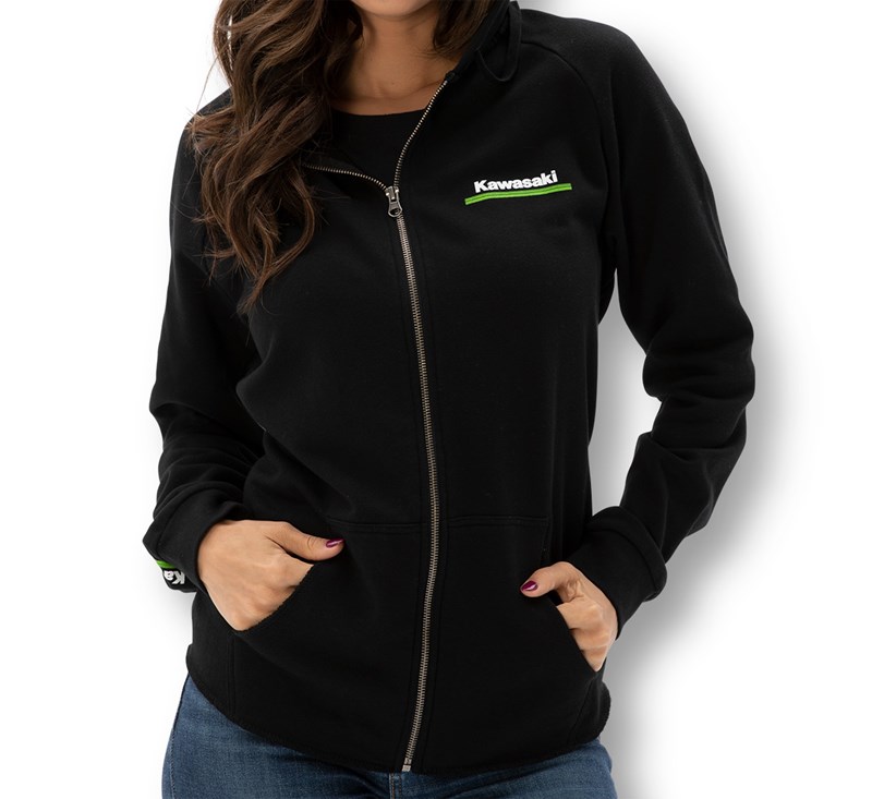 Women's Kawasaki 3 Green Lines Zip Up Sweatshirt detail photo 1