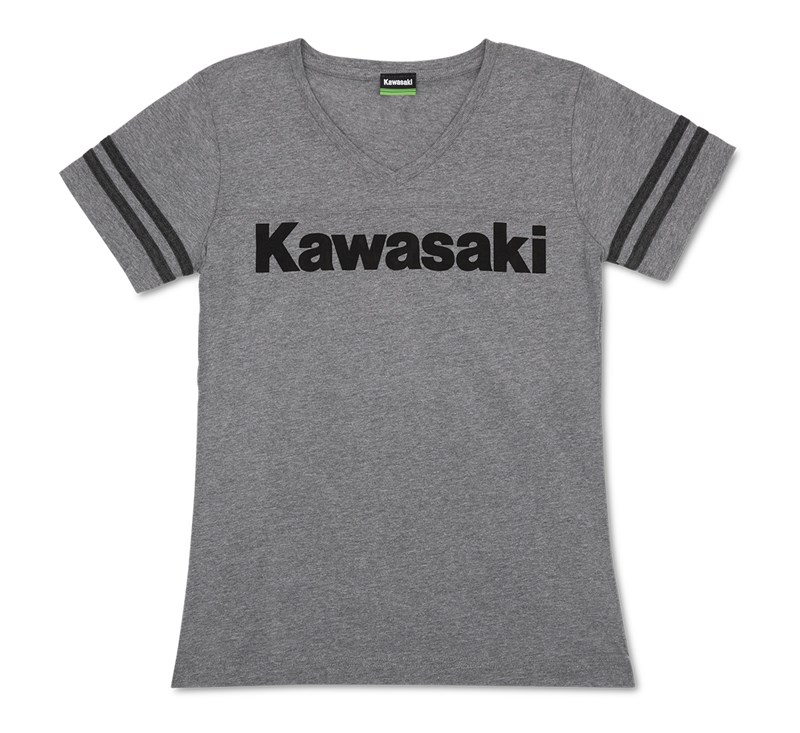 Women's Kawasaki Striped V-Neck Tee detail photo 4