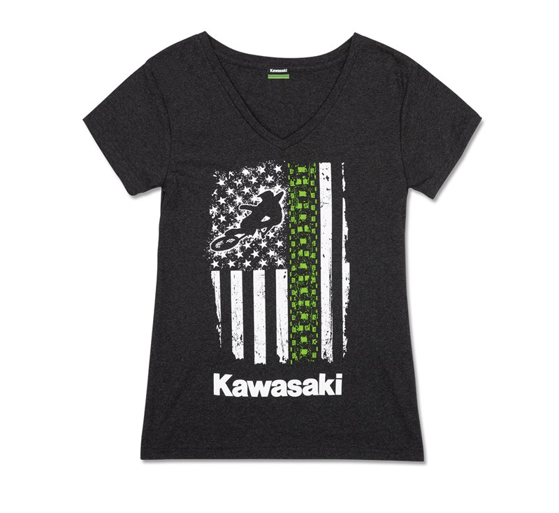 Women's Kawasaki Flag V-Neck Tee detail photo 4