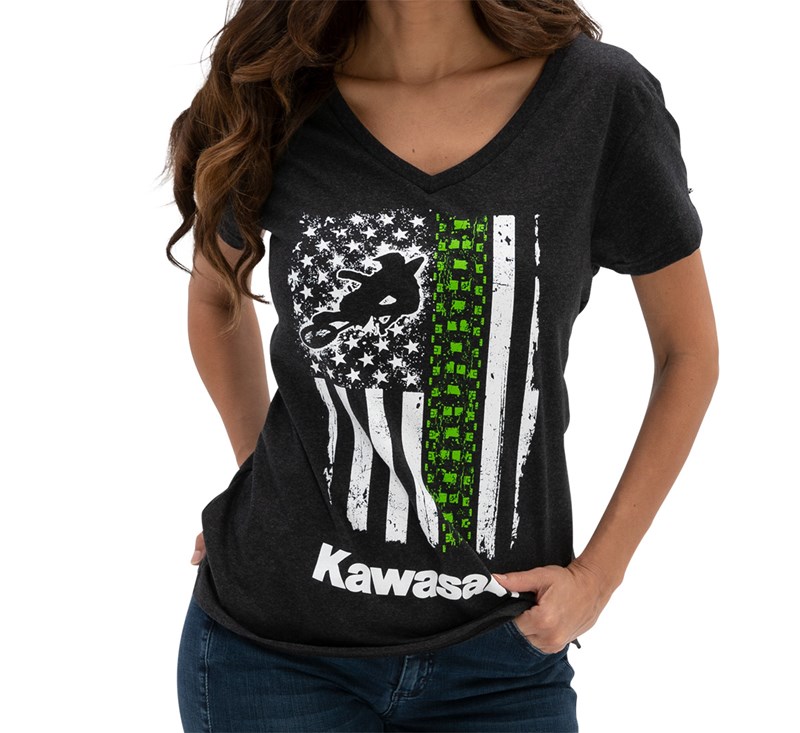 Women's Kawasaki Flag V-Neck Tee detail photo 1